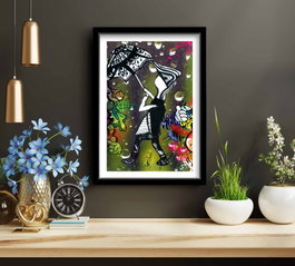 Wallity Cuadro Decorativo Multicolor enmarcado en MDF 38 x 53 cm